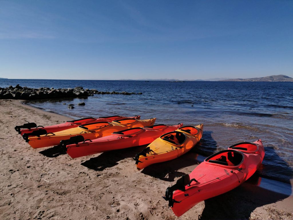 Kayaking in the Lake Titicac